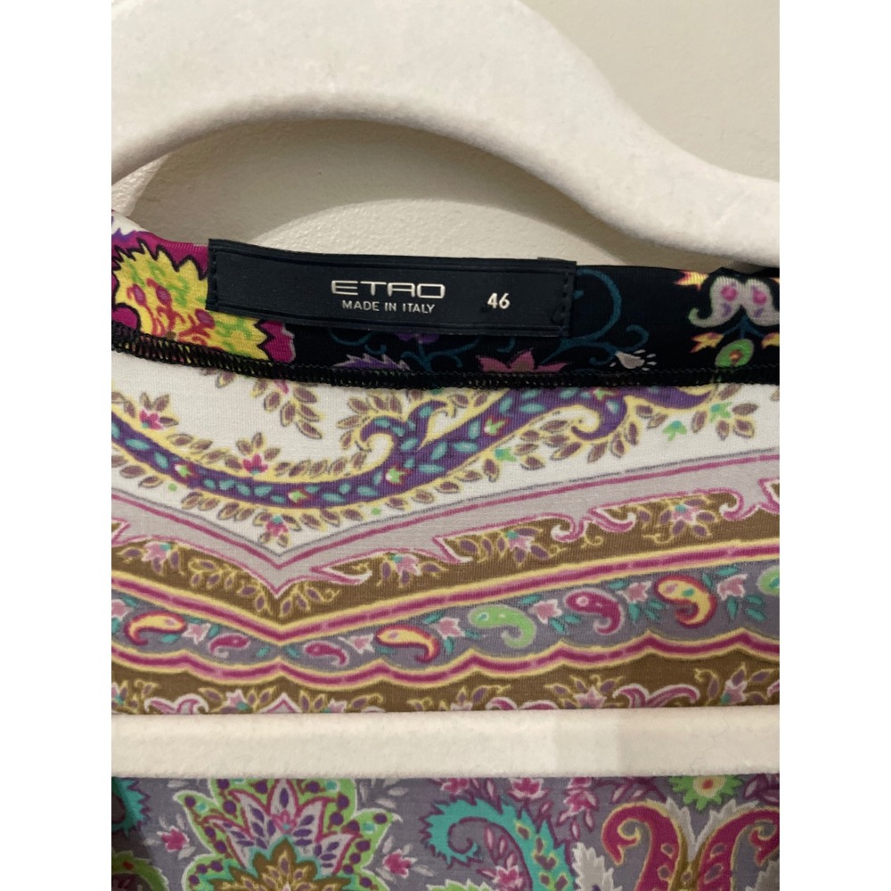 Etro Italy Paisley Stretch Jersey Midi Dress Multi Color Size IT 46 US 10 - Picture 5 of 11